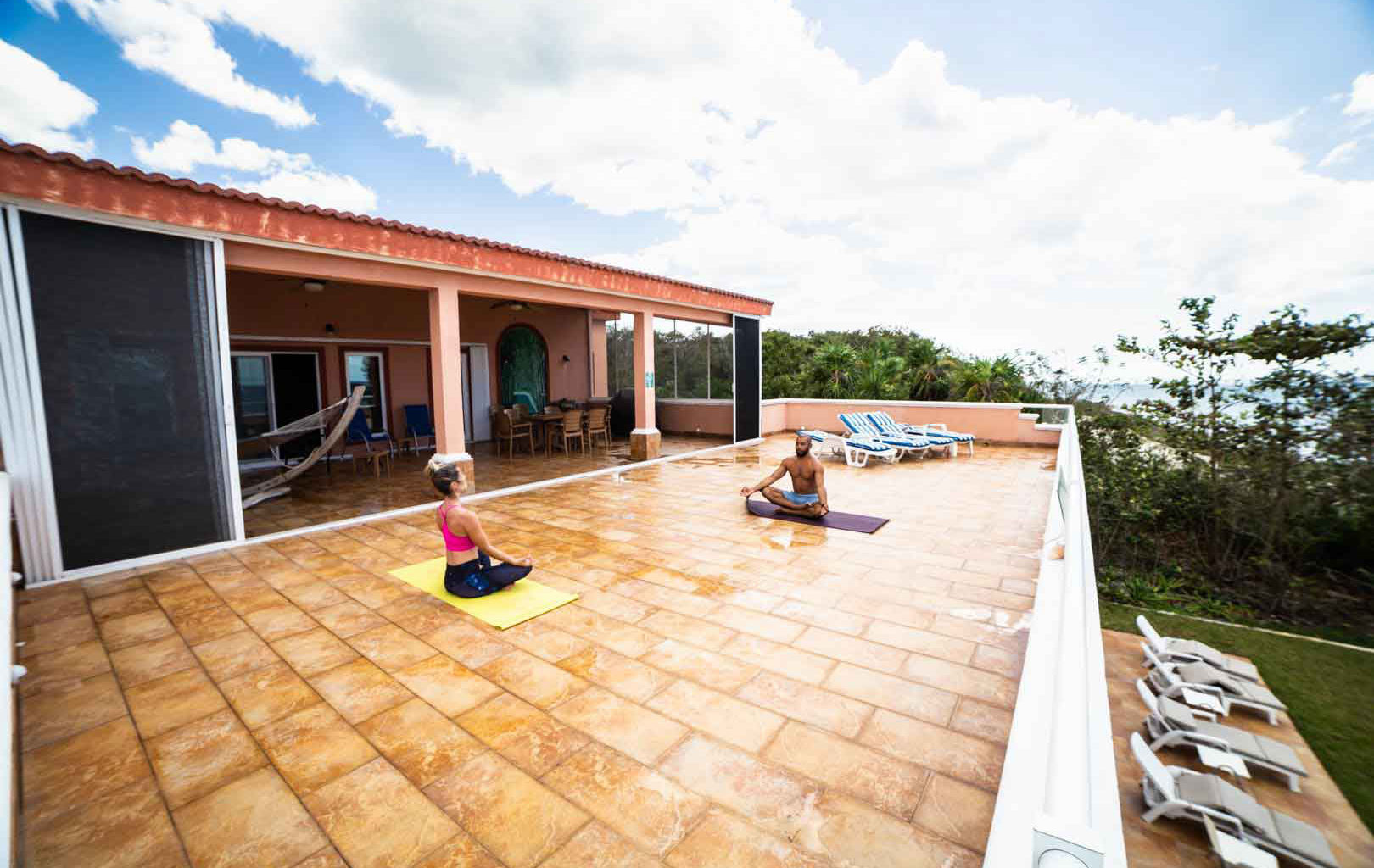 Villa's Terrace - Couple Meditating