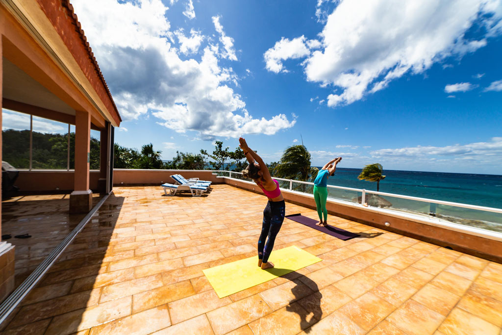 Practicing Yoga on the Large Terrace